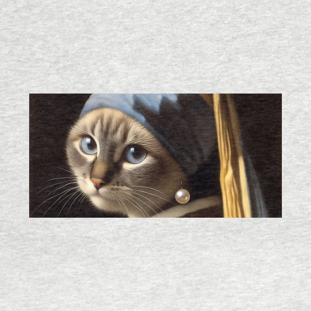 Siamese cat with a pearl earring by Arteria6e9Vena